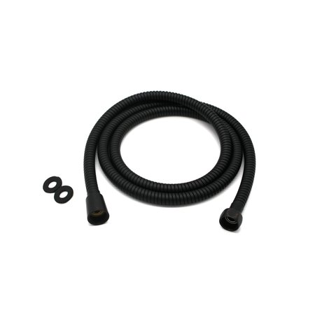 WESTBRASS 60-82" Extendable Hose SS202/Plated Jacket W/ EPDM liner; Brass/CP Hex Nut x Cone Nut in Oil Rub Brn D355E-12